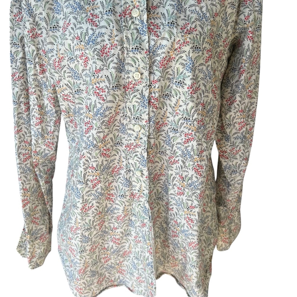 Ann Mashburn Floral Button Ip Cotton Shirt - Picture 5 of 9